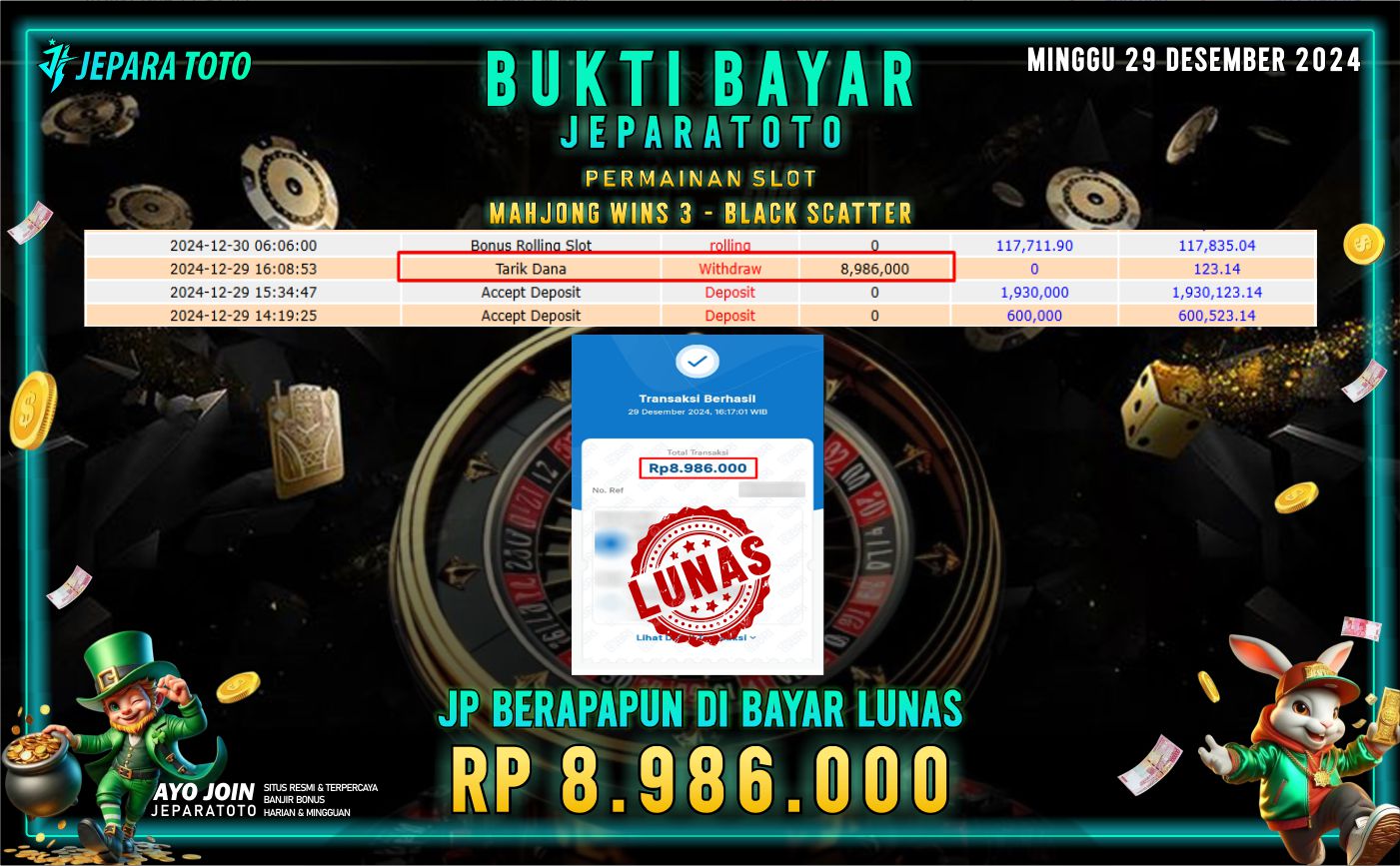 BUKTI KEMENANGAN SLOT MAHJONG WINS 3 – BLACK SCATTER MEMBER JEPARATOTO