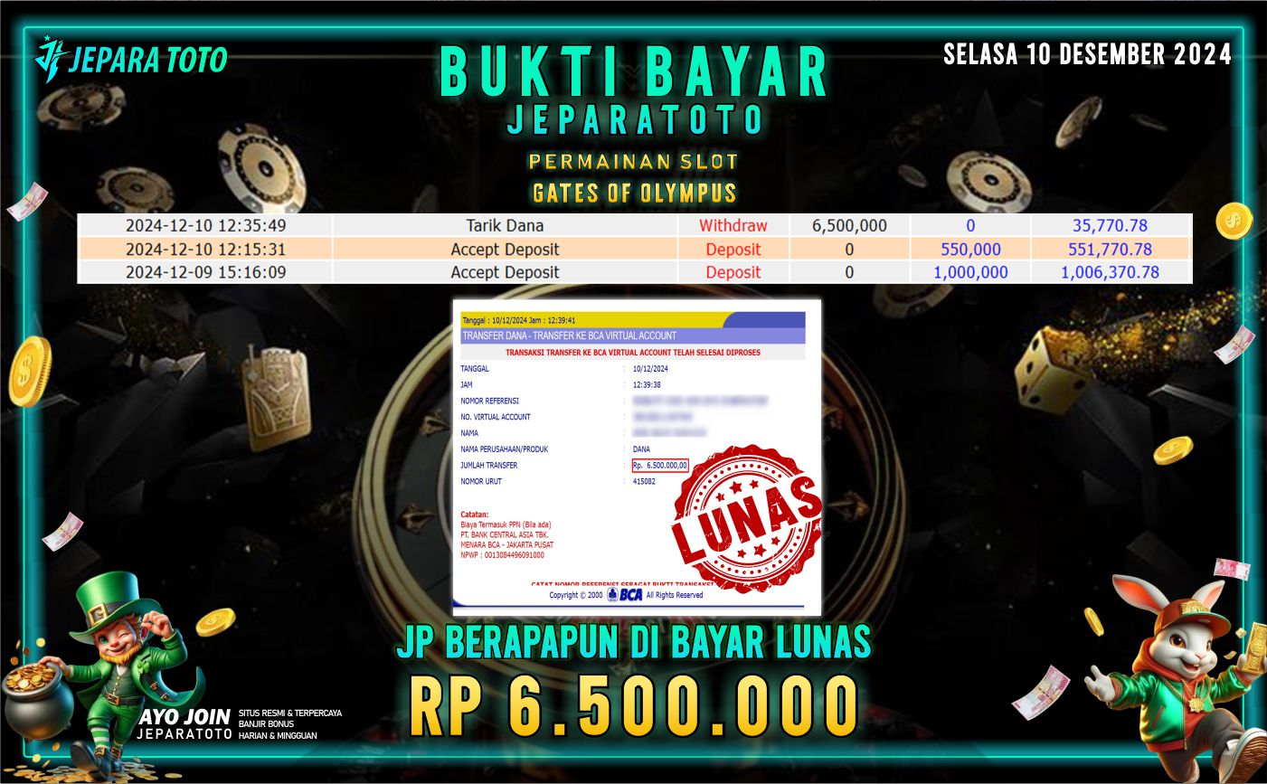 BUKTI KEMENANGAN SLOT GATES OF OLYMPUS MEMBER JEPARATOTO