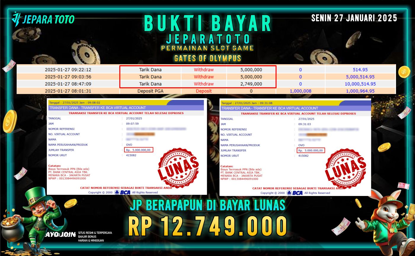 BUKTI KEMENANGAN SLOT GATES OF OLYMPUS MEMBER JEPARATOTO