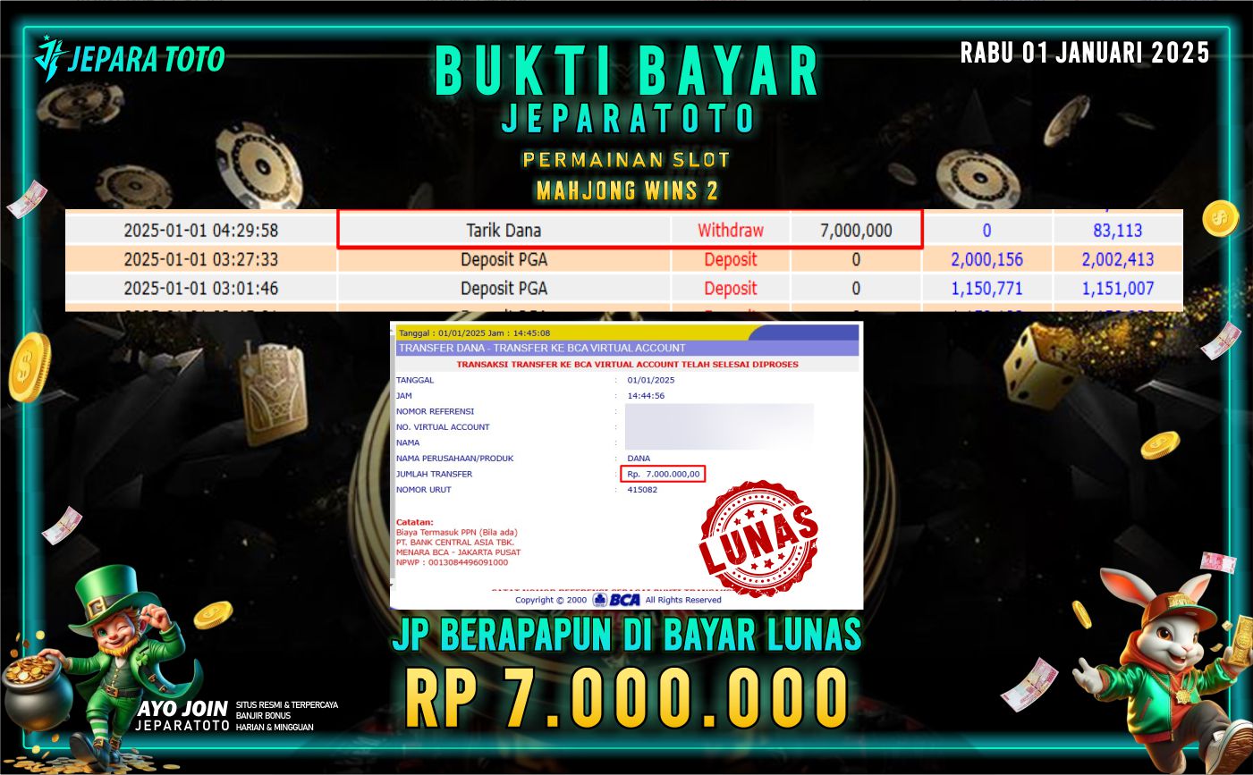 BUKTI KEMENANGAN SLOT MAHJONG WINS 2 MEMBER JEPARATOTO