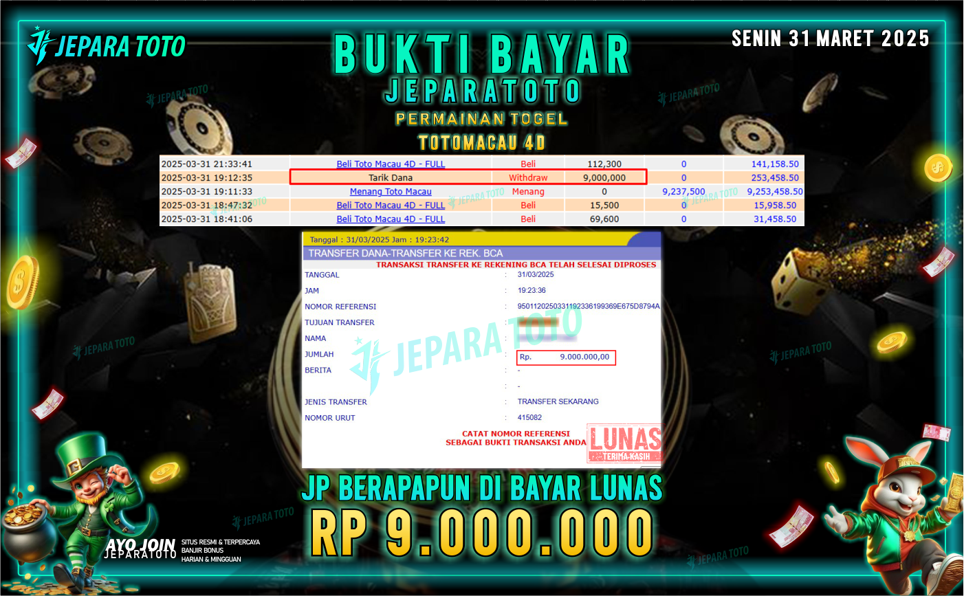 BUKTI KEMENANGAN TOGEL MEMBER JEPARATOTO | TOTOMACAU 4D