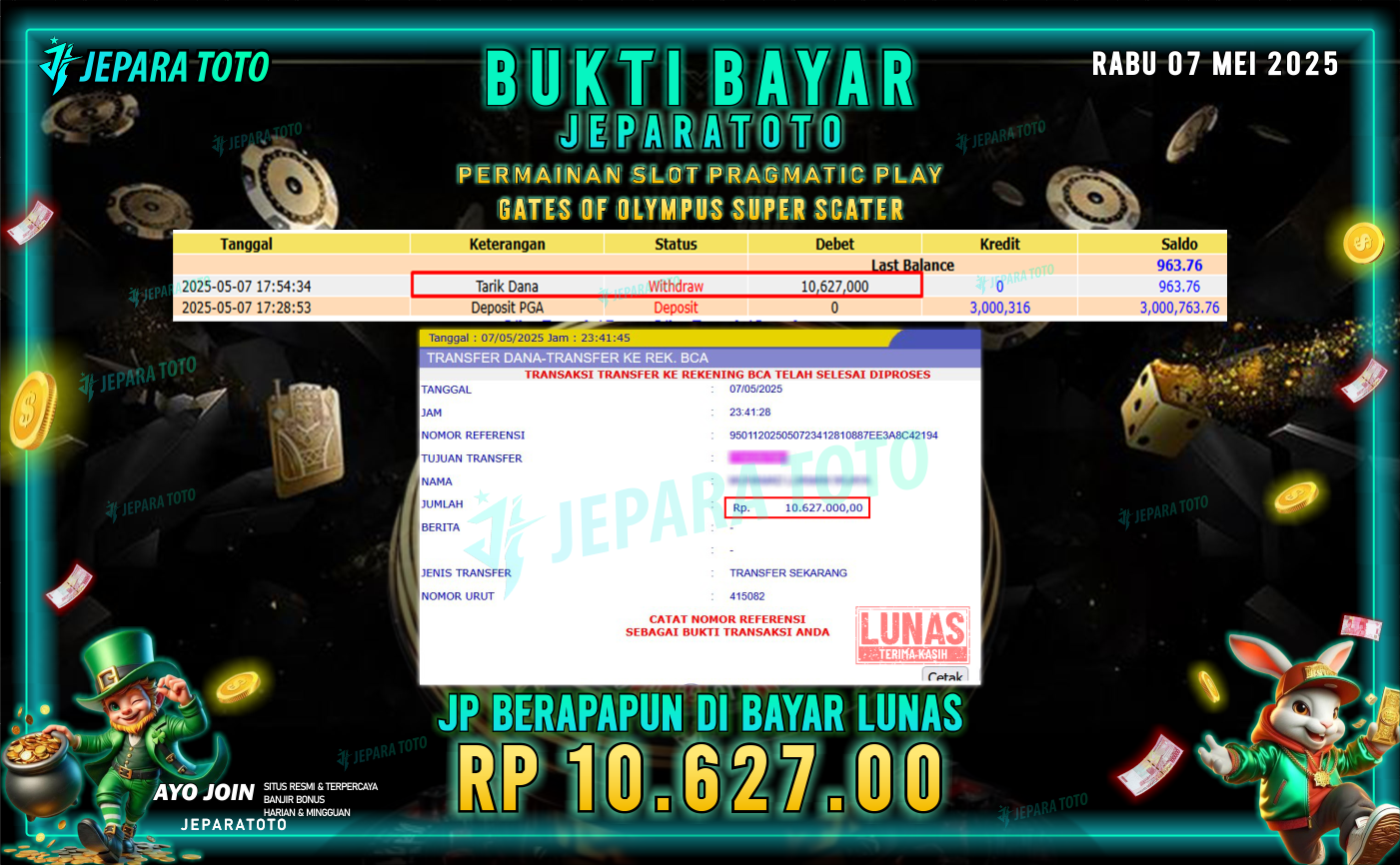 BUKTI KEMENANGAN MEMBER JEPARATOTO | GATES OF OLYMPUS SUPER SCATER